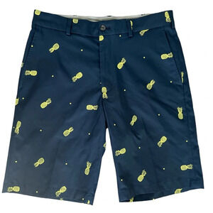 Men’s Walter Hagen Navy Pineapple Print Golf Shorts, Waist 32